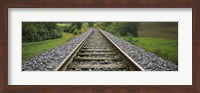 Railroad track passing through a landscape, Germany Fine Art Print