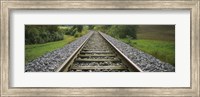 Railroad track passing through a landscape, Germany Fine Art Print