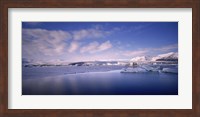 Glacier floating on water, Jokulsarlon Glacial Lagoon, Vatnajokull, Iceland Fine Art Print