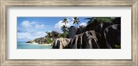 Rock formations on the beach, Anse Source D'argent Beach, La Digue Island, Seychelles Fine Art Print