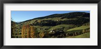 Buildings on a landscape, Dolomites, Funes Valley, Tyrol, Italy Fine Art Print