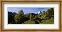 Low angle view of a mountain peak, Matterhorn, Valais, Switzerland Fine Art Print