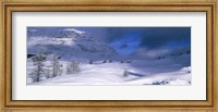 Snowcapped mountain in a polar landscape, Simplon pass, Switzerland Fine Art Print