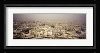 Aerial view of a city in a sandstorm, Aleppo, Syria Fine Art Print