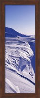 Person walking on a snow covered mountain, Snaefellsnes Peninsula, Iceland Fine Art Print