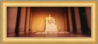 Low angle view of a statue of Abraham Lincoln, Lincoln Memorial, Washington DC, USA Fine Art Print