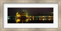 Temple lit up at night, Golden Temple, Amritsar, Punjab, India Fine Art Print