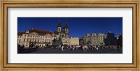 Group of people at a town square, Prague Old Town Square, Old Town, Prague, Czech Republic Fine Art Print