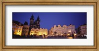 Buildings lit up at dusk, Prague Old Town Square, Old Town, Prague, Czech Republic Fine Art Print