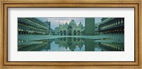 Reflection of a cathedral on water, St. Mark's Cathedral, St. Mark's Square, Venice, Veneto, Italy Fine Art Print