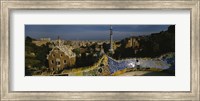 High angle view of a city, Parc Guell, Barcelona, Catalonia, Spain Fine Art Print