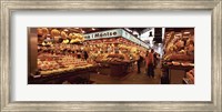Group of people in a vegetable market, La Boqueria Market, Barcelona, Catalonia, Spain Fine Art Print