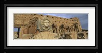 Statue in an old ruined building, Leptis Magna, Libya Fine Art Print