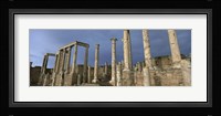 Columns of buildings in an old ruined Roman city, Leptis Magna, Libya Fine Art Print