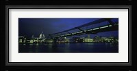 Low angle view of a bridge across a river, Millennium Bridge, Thames River, London, England Fine Art Print