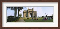 Tourist in front of a monument, Gateway Of India, Mumbai, Maharashtra, India Fine Art Print
