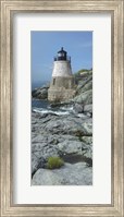 Lighthouse along the sea, Castle Hill Lighthouse, Narraganset Bay, Newport, Rhode Island (vertical) Fine Art Print