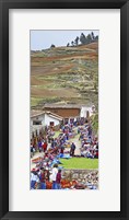 Group of people in a market, Chinchero Market, Andes Mountains, Urubamba Valley, Cuzco, Peru Fine Art Print