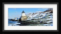 Lighthouse along the sea, Castle Hill Lighthouse, Narraganset Bay, Newport, Rhode Island (horizontal) Fine Art Print