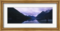 Mountains overlooking a lake, Fiordlands National Park, Southland, South Island, New Zealand Fine Art Print