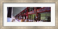 Large group of people sitting in a cafe, Istanbul, Turkey Fine Art Print