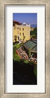 High angle view of empty chairs and tables in a hotel, Four Seasons Hotel, Istanbul, Turkey Fine Art Print