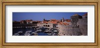 High angle view of boats at a port, Old port, Dubrovnik, Croatia Fine Art Print