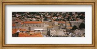 High angle view of a town, Old port, Dominican Monastery to the left, Dubrovnik, Croatia Fine Art Print