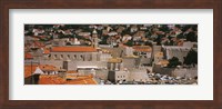 High angle view of a town, Old port, Dominican Monastery to the left, Dubrovnik, Croatia Fine Art Print