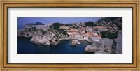 Town at the waterfront, Lovrijenac Fortress, Bokar Fortress, Dubrovnik, Croatia Fine Art Print