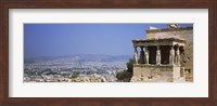 City viewed from a temple, Erechtheion, Acropolis, Athens, Greece Fine Art Print