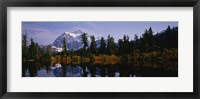 Reflection of trees and mountains in a lake, Mount Shuksan, North Cascades National Park, Washington State Fine Art Print