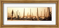 Gondolas moored at a harbor, San Marco Giardinetti, Venice, Italy Fine Art Print