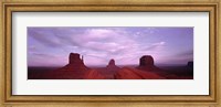 Buttes at sunset, The Mittens, Merrick Butte, Monument Valley, Arizona, USA Fine Art Print