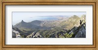 High angle view of a coastline, Table Mountain, Cape town, South Africa Fine Art Print