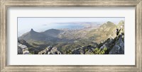 High angle view of a coastline, Table Mountain, Cape town, South Africa Fine Art Print