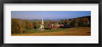 Church and a barn in a field, Peacham, Vermont, USA Fine Art Print