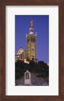 Low angle view of a tower of a church, Notre Dame De La Garde, Marseille, France Fine Art Print