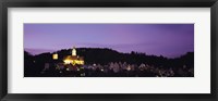 Church lit up at dusk in a town, Horb Am Neckar, Black Forest, Baden-Wurttemberg, Germany Fine Art Print