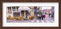 Tourists walking on the street in a city, Ghent, Belgium Fine Art Print