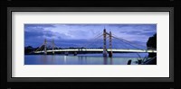 Suspension bridge across a river, Thames River, Albert Bridge, London, England Fine Art Print