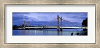 Suspension bridge across a river, Thames River, Albert Bridge, London, England Fine Art Print