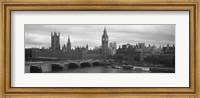 Bridge across a river, Westminster Bridge, Big Ben, Houses of Parliament, City Of Westminster, London, England Fine Art Print
