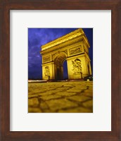 Low angle view of a triumphal arch, Arc De Triomphe, Paris, France Fine Art Print