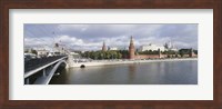 Bridge across a river, Bolshoy Kamenny Bridge, Grand Kremlin Palace, Moskva River, Moscow, Russia Fine Art Print