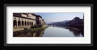 Buildings along a river, Uffizi Museum, Ponte Vecchio, Arno River, Florence, Tuscany, Italy Fine Art Print
