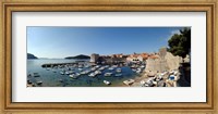 Boats in the sea, Old City, Dubrovnik, Croatia Fine Art Print
