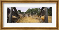 Ranch cattle chute in a field, North Dakota, USA Fine Art Print