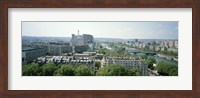 High angle view of a cityscape viewed from the Eiffel Tower, Paris, France Fine Art Print