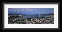 Buildings in a city, Lake Geneva, Lausanne, Switzerland Fine Art Print